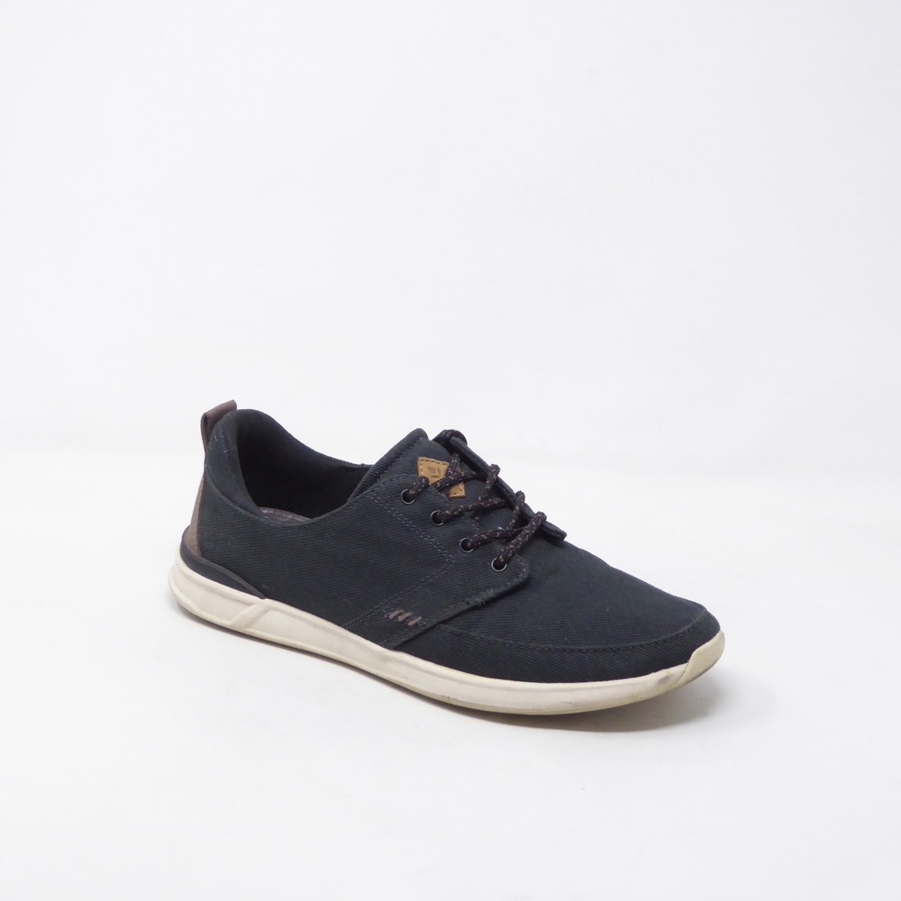 Reef Womens Rover Low Black Textile Canvas Lace Up Sneakers Size 8